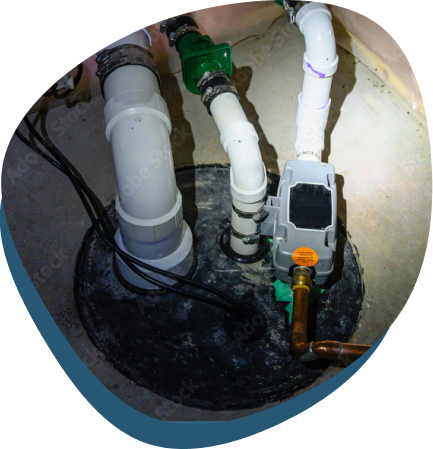 sump pump installed